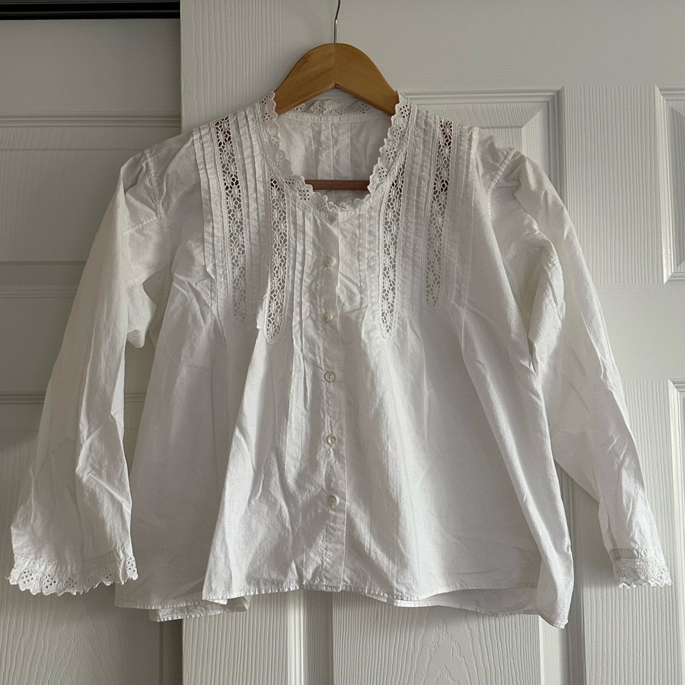 Vintage White Eyelet Blouse